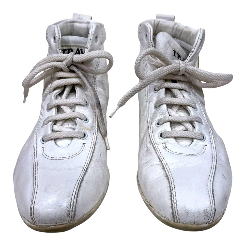 Vintage Travel Fox White Leather High-Top Sneakers 36 - Picture 3 of 10